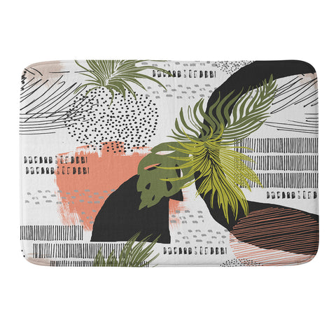 Marta Barragan Camarasa Nature abstract with strokes Memory Foam Bath Mat