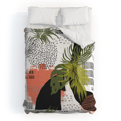 Marta Barragan Camarasa Nature abstract with strokes Comforter