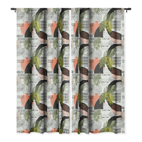 Marta Barragan Camarasa Nature abstract with strokes Blackout Window Curtain