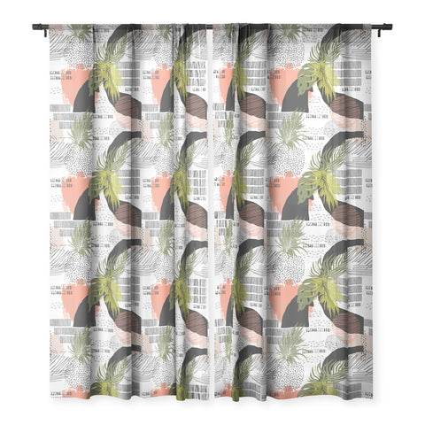 Marta Barragan Camarasa Nature abstract with strokes Sheer Window Curtain
