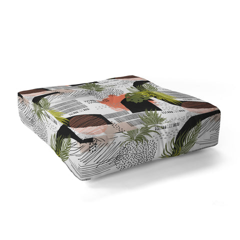 Marta Barragan Camarasa Nature abstract with strokes Floor Pillow Square
