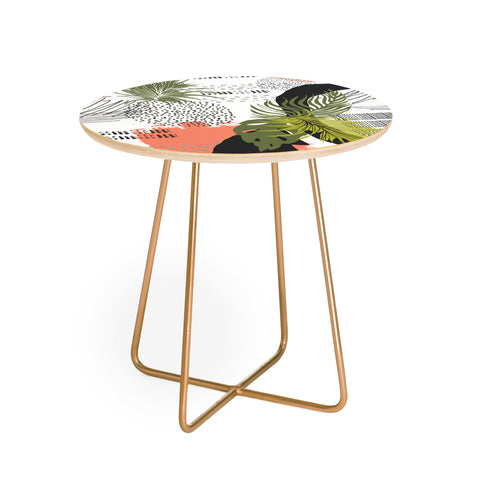 Marta Barragan Camarasa Nature abstract with strokes Round Side Table
