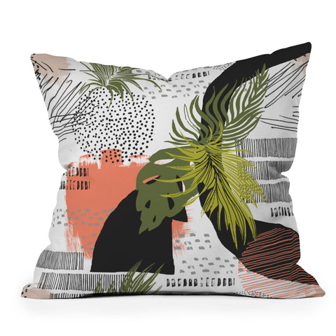 Marta Barragan Camarasa Nature abstract with strokes Throw Pillow