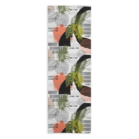 Marta Barragan Camarasa Nature abstract with strokes Yoga Towel