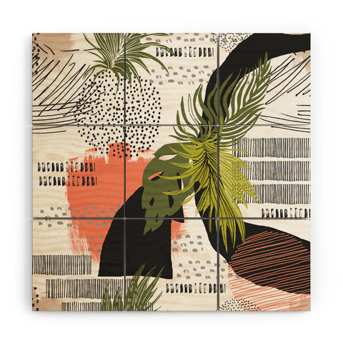 Marta Barragan Camarasa Nature abstract with strokes Wood Wall Mural