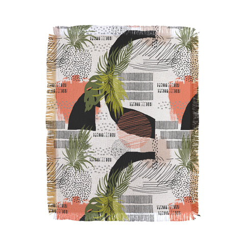 Marta Barragan Camarasa Nature abstract with strokes Throw Blanket