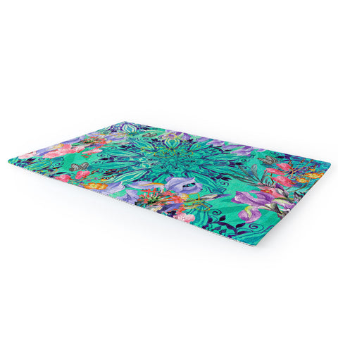 Marta Barragan Camarasa Nature among blue mandalas Area Rug