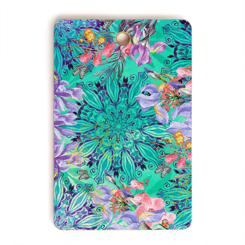 Marta Barragan Camarasa Nature among blue mandalas Cutting Board Rectangle