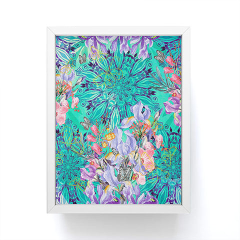 Marta Barragan Camarasa Nature among blue mandalas Framed Mini Art Print