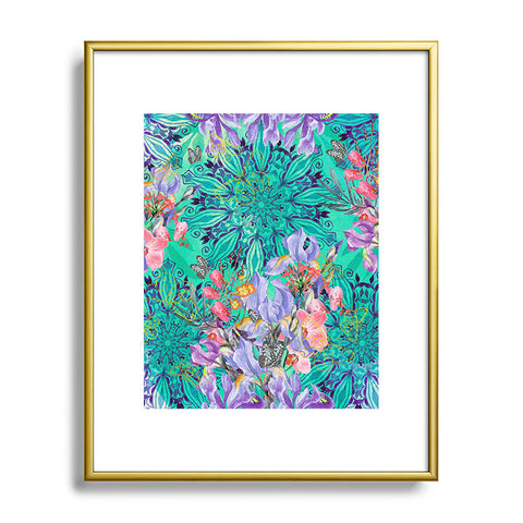 Marta Barragan Camarasa Nature among blue mandalas Metal Framed Art Print
