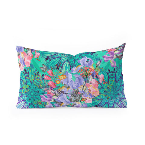 Marta Barragan Camarasa Nature among blue mandalas Oblong Throw Pillow