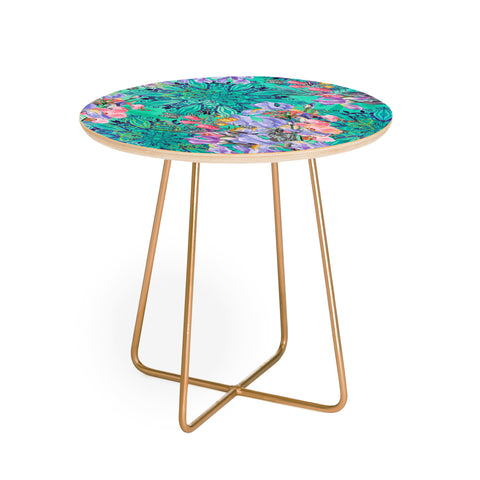 Marta Barragan Camarasa Nature among blue mandalas Round Side Table