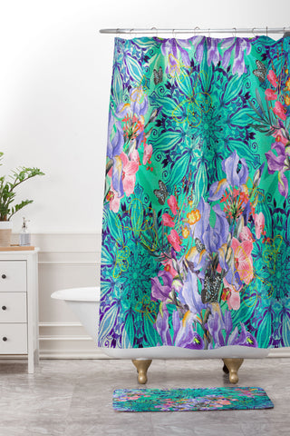 Marta Barragan Camarasa Nature among blue mandalas Shower Curtain And Mat