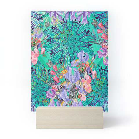Marta Barragan Camarasa Nature among blue mandalas Mini Art Print