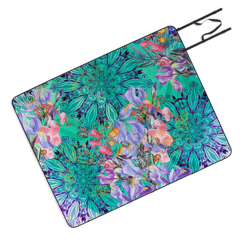 Marta Barragan Camarasa Nature among blue mandalas Picnic Blanket