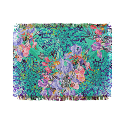 Marta Barragan Camarasa Nature among blue mandalas Throw Blanket