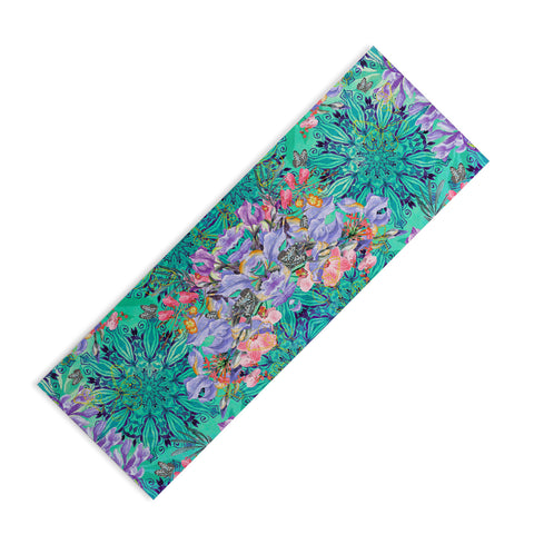 Marta Barragan Camarasa Nature among blue mandalas Yoga Mat