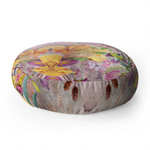 Marta Barragan Camarasa Nature among mandalas Floor Pillow Round