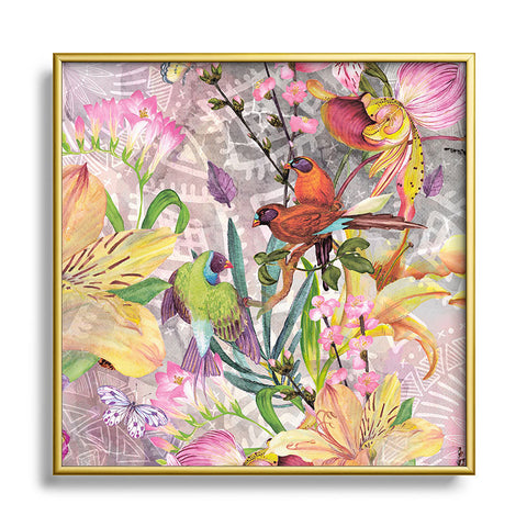 Marta Barragan Camarasa Nature among mandalas Square Metal Framed Art Print