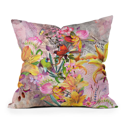 Marta Barragan Camarasa Nature among mandalas Throw Pillow