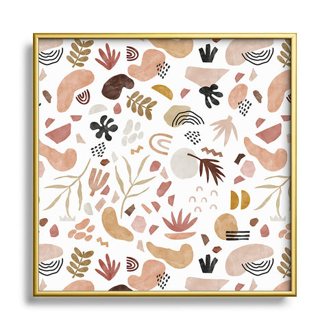 Marta Barragan Camarasa Nature desert terrazzo Square Metal Framed Art Print