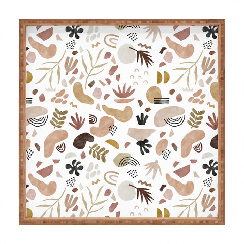 Marta Barragan Camarasa Nature desert terrazzo Square Tray
