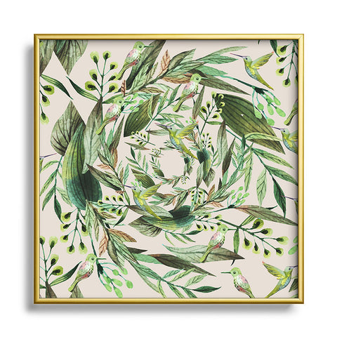 Marta Barragan Camarasa Nature in circles Square Metal Framed Art Print