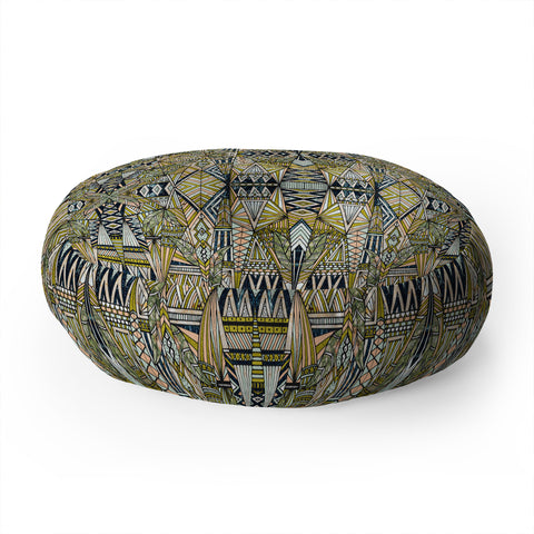 Marta Barragan Camarasa Nature tribal pattern Floor Pillow Round