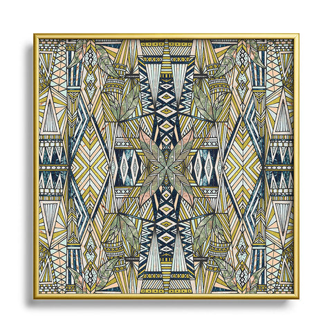 Marta Barragan Camarasa Nature tribal pattern Square Metal Framed Art Print