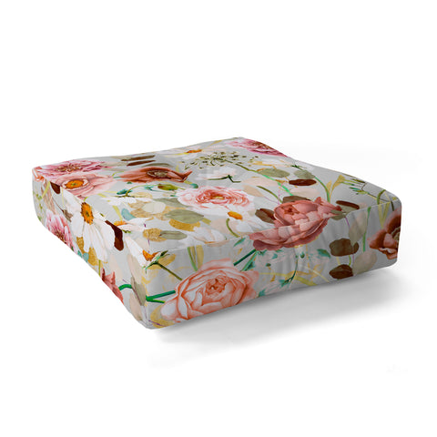Marta Barragan Camarasa Nice garden blooms Floor Pillow Square