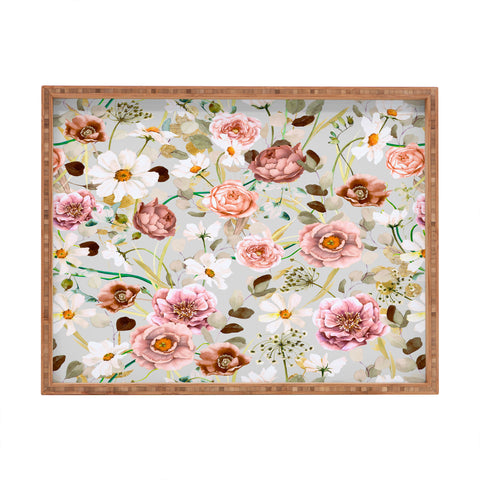 Marta Barragan Camarasa Nice garden blooms Rectangular Tray