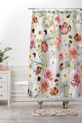 Marta Barragan Camarasa Nice garden blooms Shower Curtain And Mat