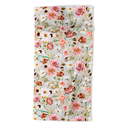 Marta Barragan Camarasa Nice garden blooms Beach Towel