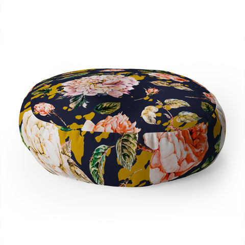Marta Barragan Camarasa Night garden brushstrokes Floor Pillow Round