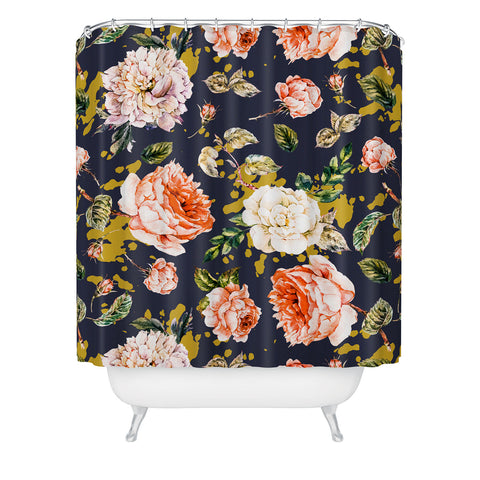 Marta Barragan Camarasa Night garden brushstrokes Shower Curtain