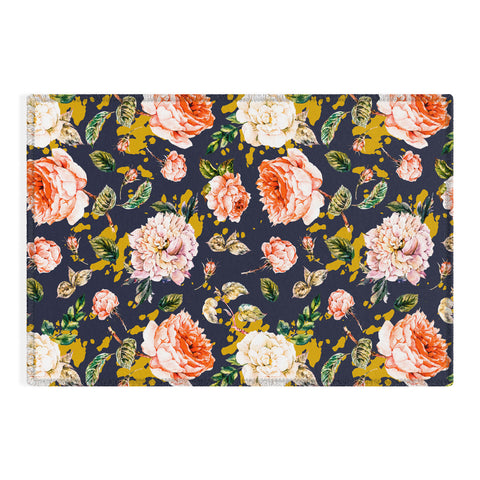 Marta Barragan Camarasa Night garden brushstrokes Outdoor Rug