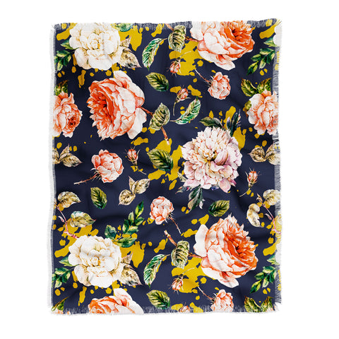 Marta Barragan Camarasa Night garden brushstrokes Throw Blanket