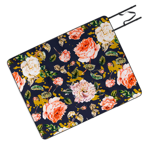 Marta Barragan Camarasa Night garden brushstrokes Picnic Blanket