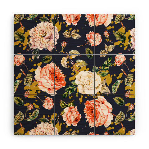 Marta Barragan Camarasa Night garden brushstrokes Wood Wall Mural