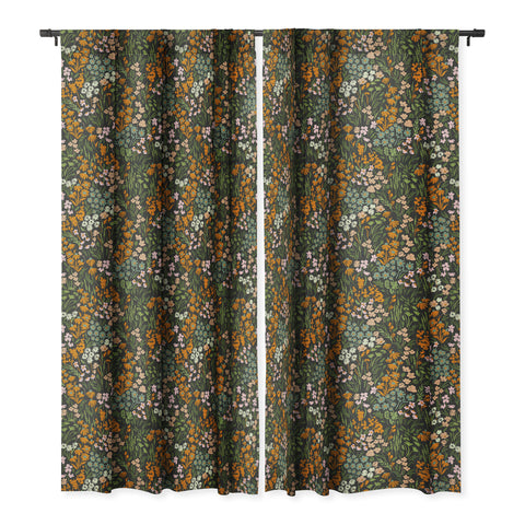 Marta Barragan Camarasa Night in the flowered meadow Blackout Window Curtain