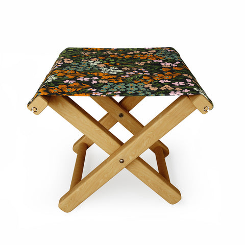 Marta Barragan Camarasa Night in the flowered meadow Folding Stool