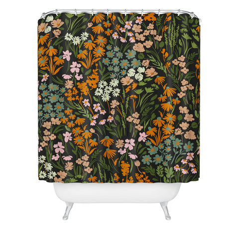 Marta Barragan Camarasa Night in the flowered meadow Shower Curtain