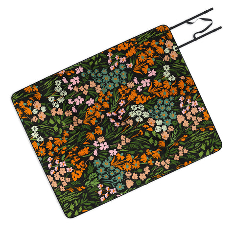 Marta Barragan Camarasa Night in the flowered meadow Picnic Blanket