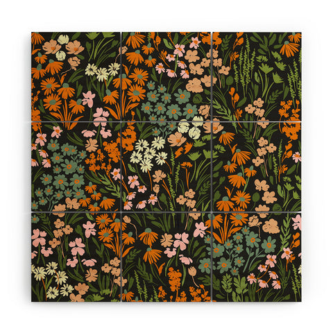 Marta Barragan Camarasa Night in the flowered meadow Wood Wall Mural