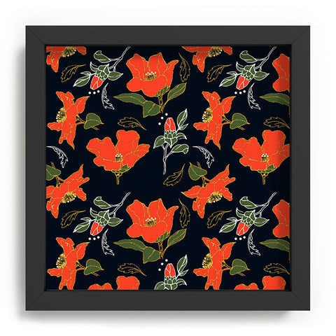 Marta Barragan Camarasa Night red bloom Recessed Framing Square