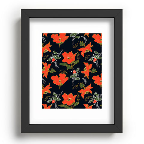 Marta Barragan Camarasa Night red bloom Recessed Framing Rectangle