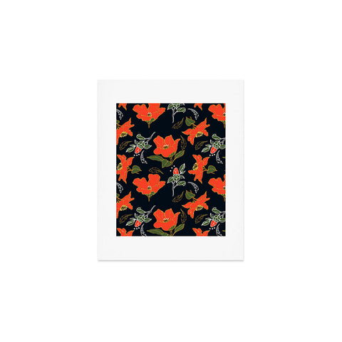 Marta Barragan Camarasa Night red bloom Art Print