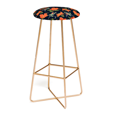Marta Barragan Camarasa Night red bloom Bar Stool