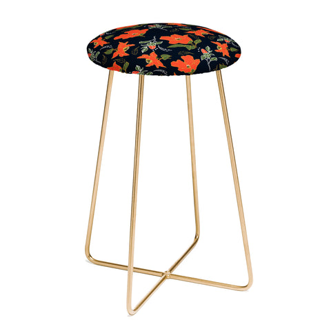 Marta Barragan Camarasa Night red bloom Counter Stool