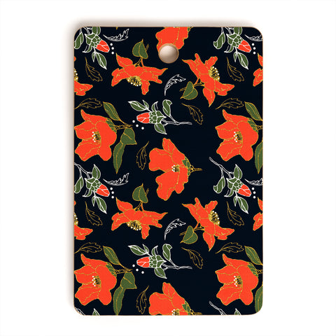 Marta Barragan Camarasa Night red bloom Cutting Board Rectangle